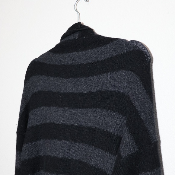 Vince Gray Striped Cashmere Alpaca Wool Open Front Wrap Cardigan SIZE S - Picture 11 of 11